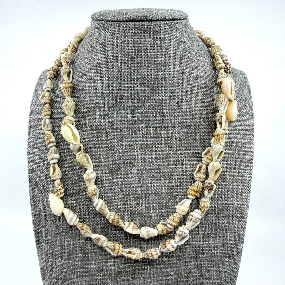 Natural Seashell Statement Necklace Boho Beachy Coastal Layering Festival Style